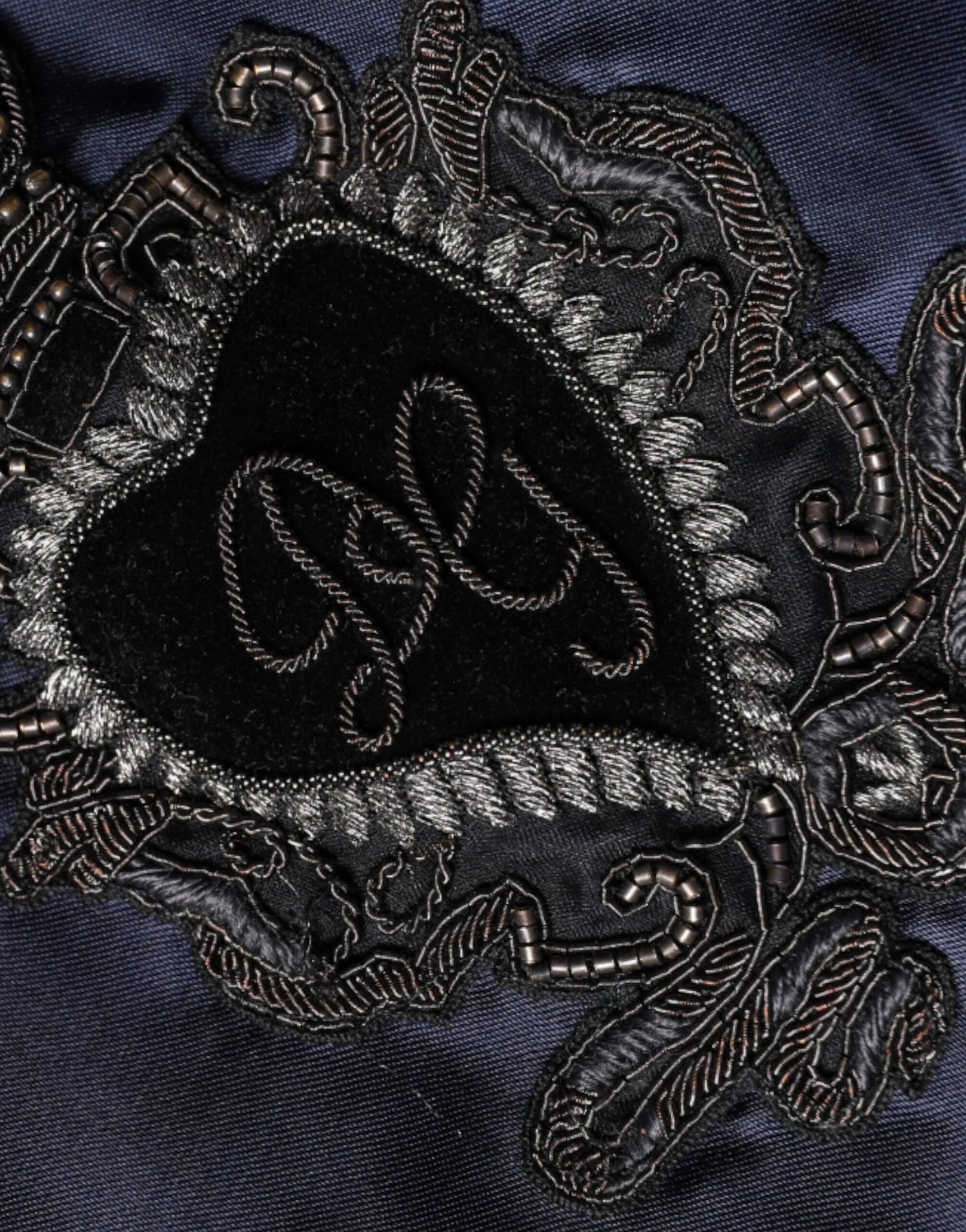 Blue Crown Heart Herren-Bomberjacke mit durchgehendem Reißverschluss