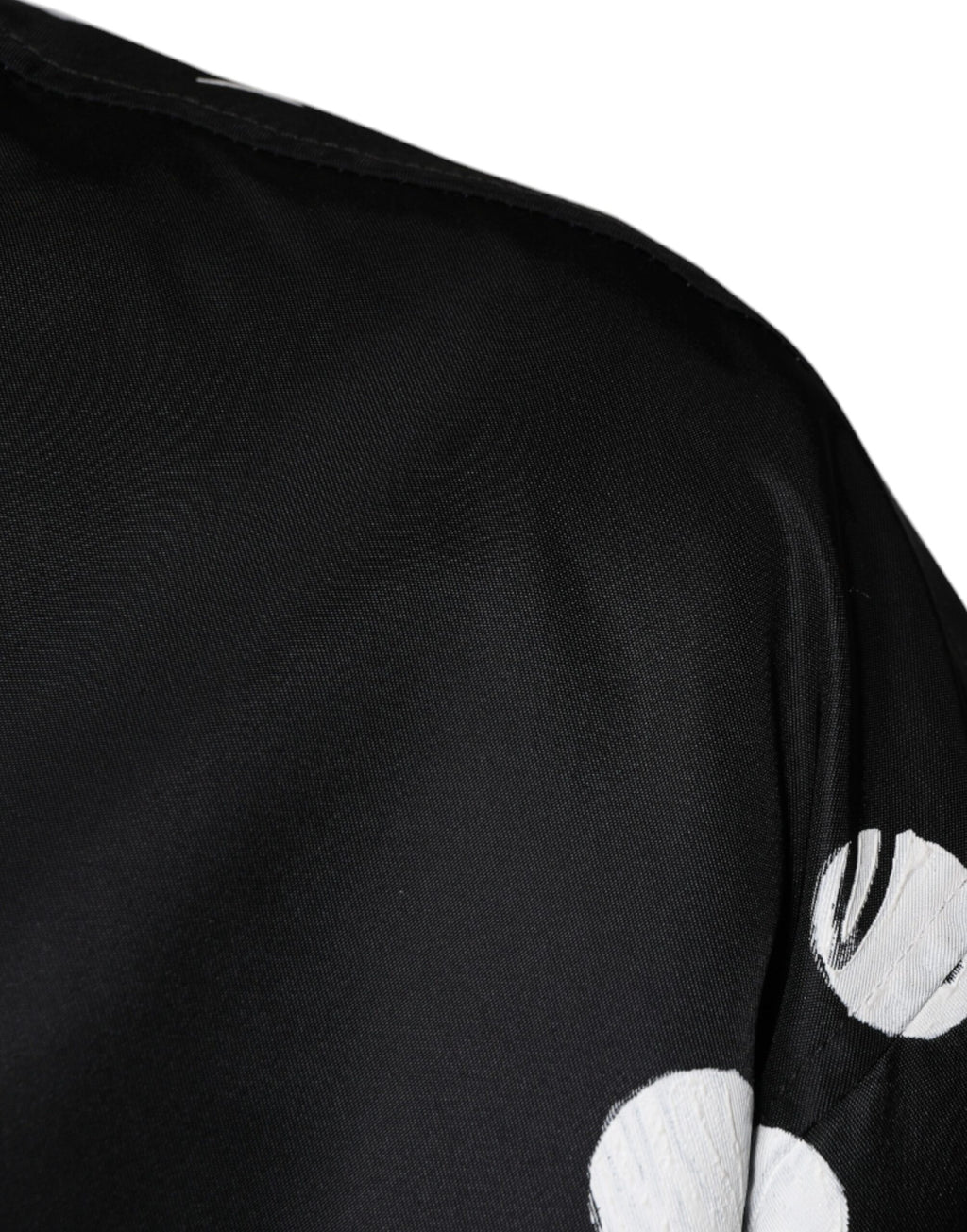 Schwarze Bomberjacke aus Nylon mit Polka Dot-Streifen