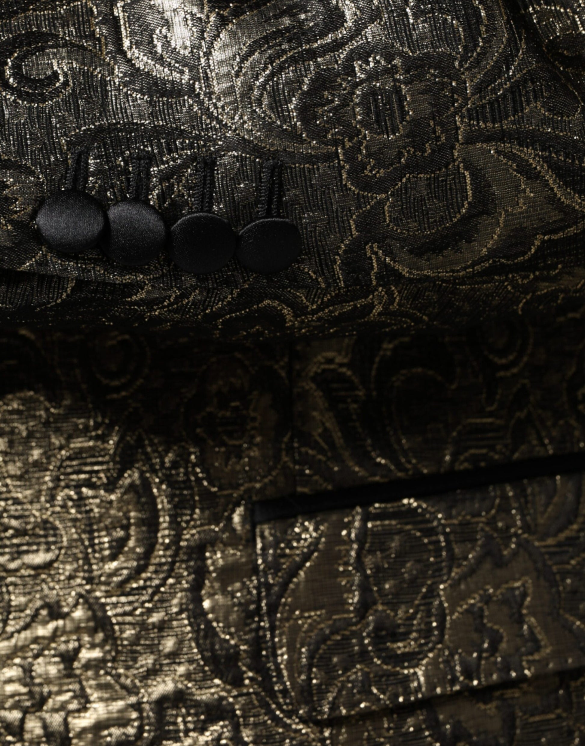 Goldfarbener SICILIA Jacquard-Einreiher-Mantelblazer