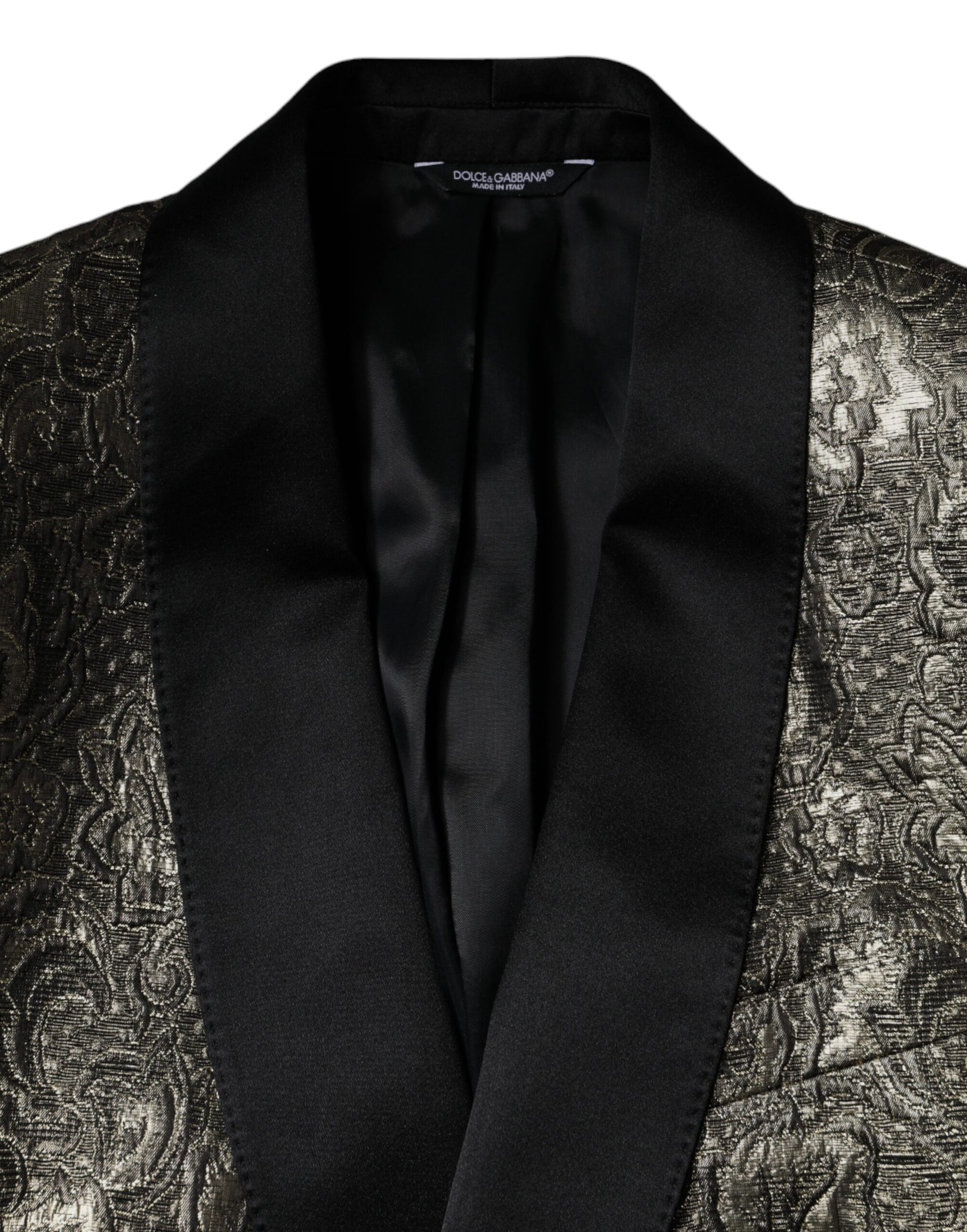 Goldfarbener SICILIA Jacquard-Einreiher-Mantelblazer