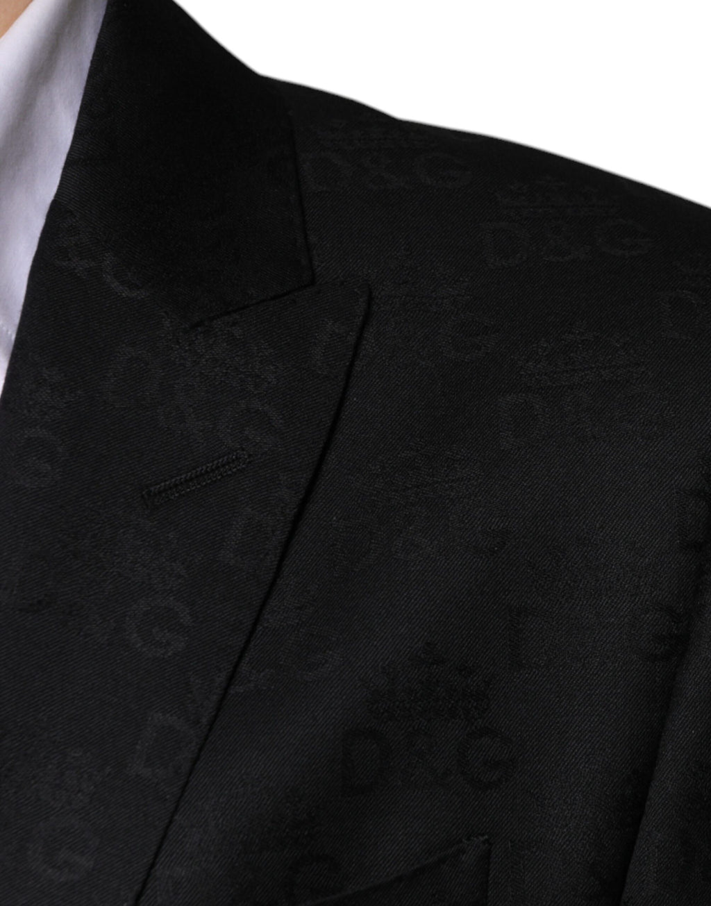 Schwarzer, einreihiger Blazer aus Wolle