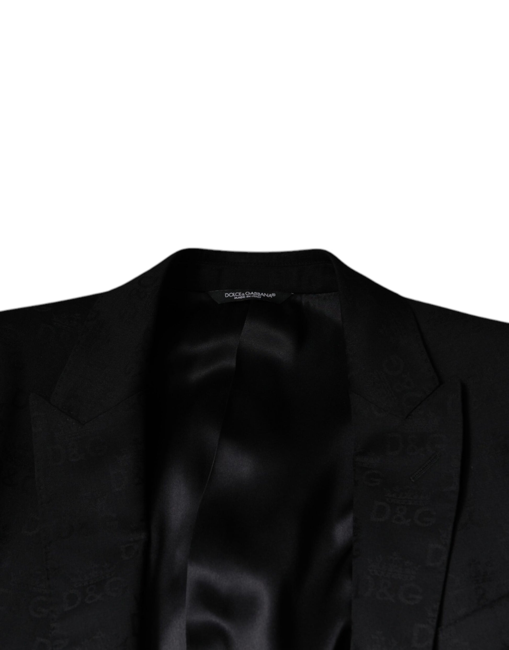 Schwarzer, einreihiger Blazer aus Wolle