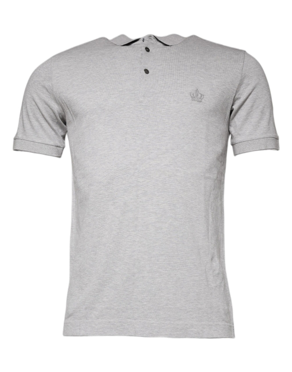 Graues Poloshirt mit Kragen und kurzen Ärmeln von Crown