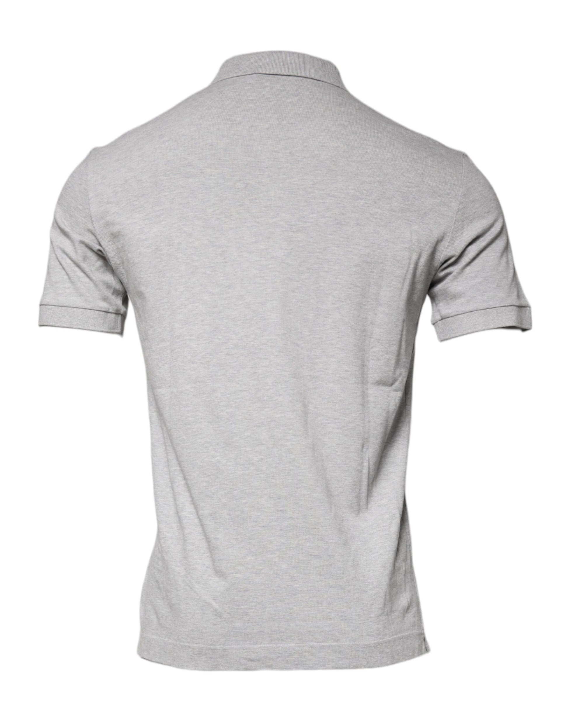 Graues Poloshirt mit Kragen und kurzen Ärmeln von Crown