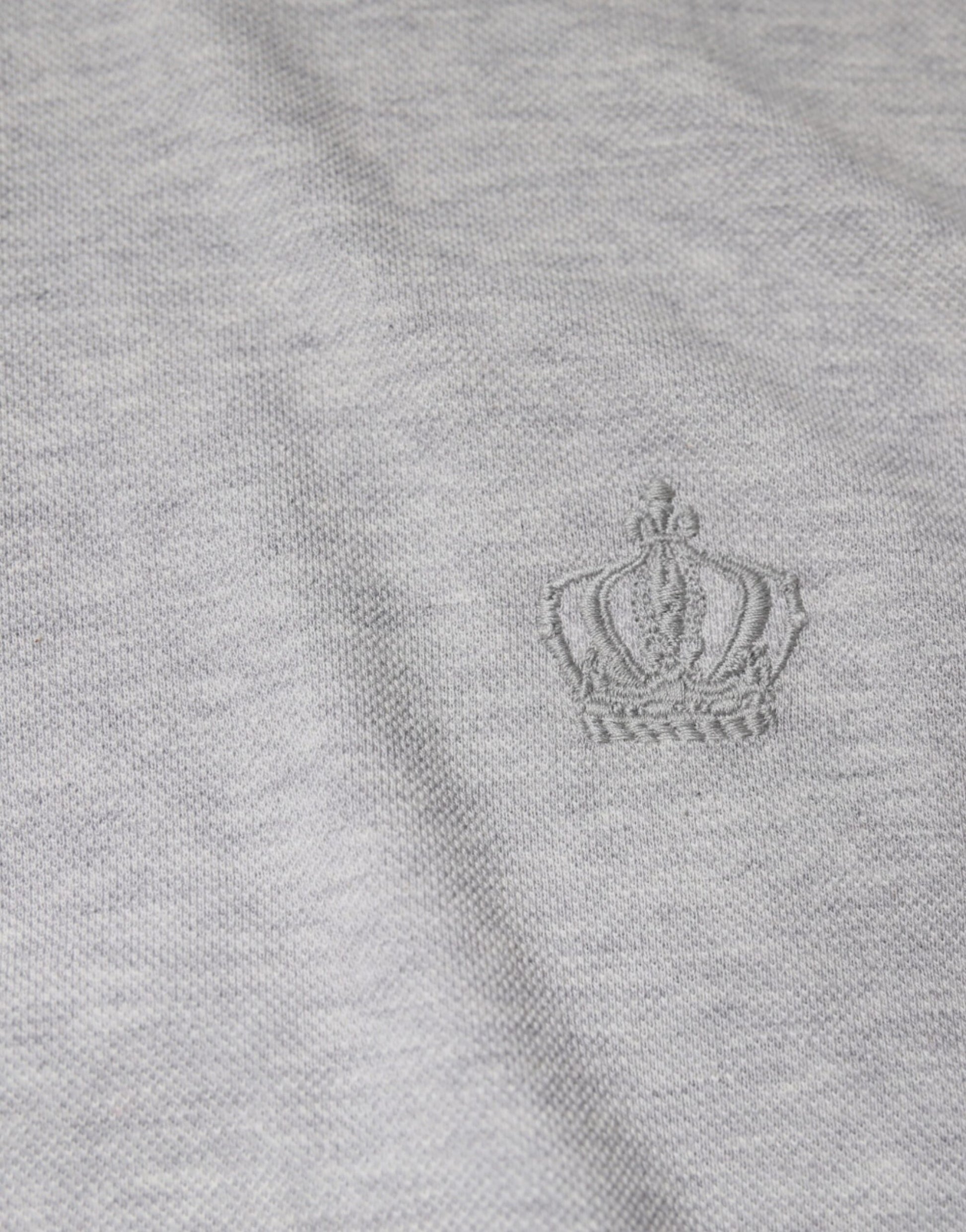 Graues Poloshirt mit Kragen und kurzen Ärmeln von Crown