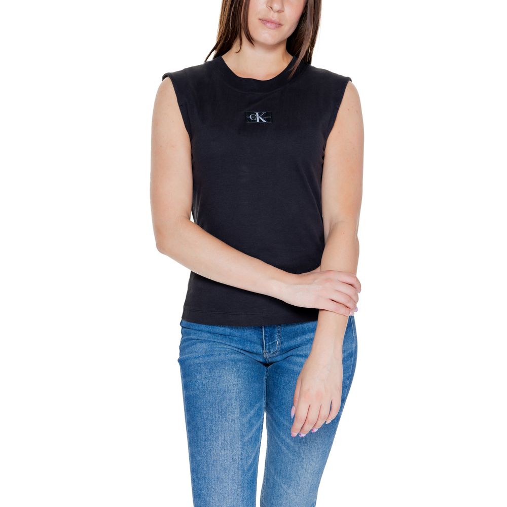 Schwarzes Baumwoll-T-Shirt