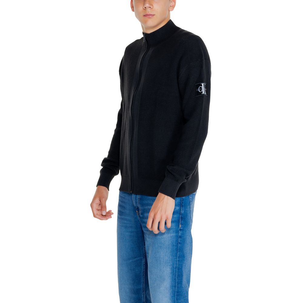 Schwarzer Cardigan aus recycelter Baumwolle