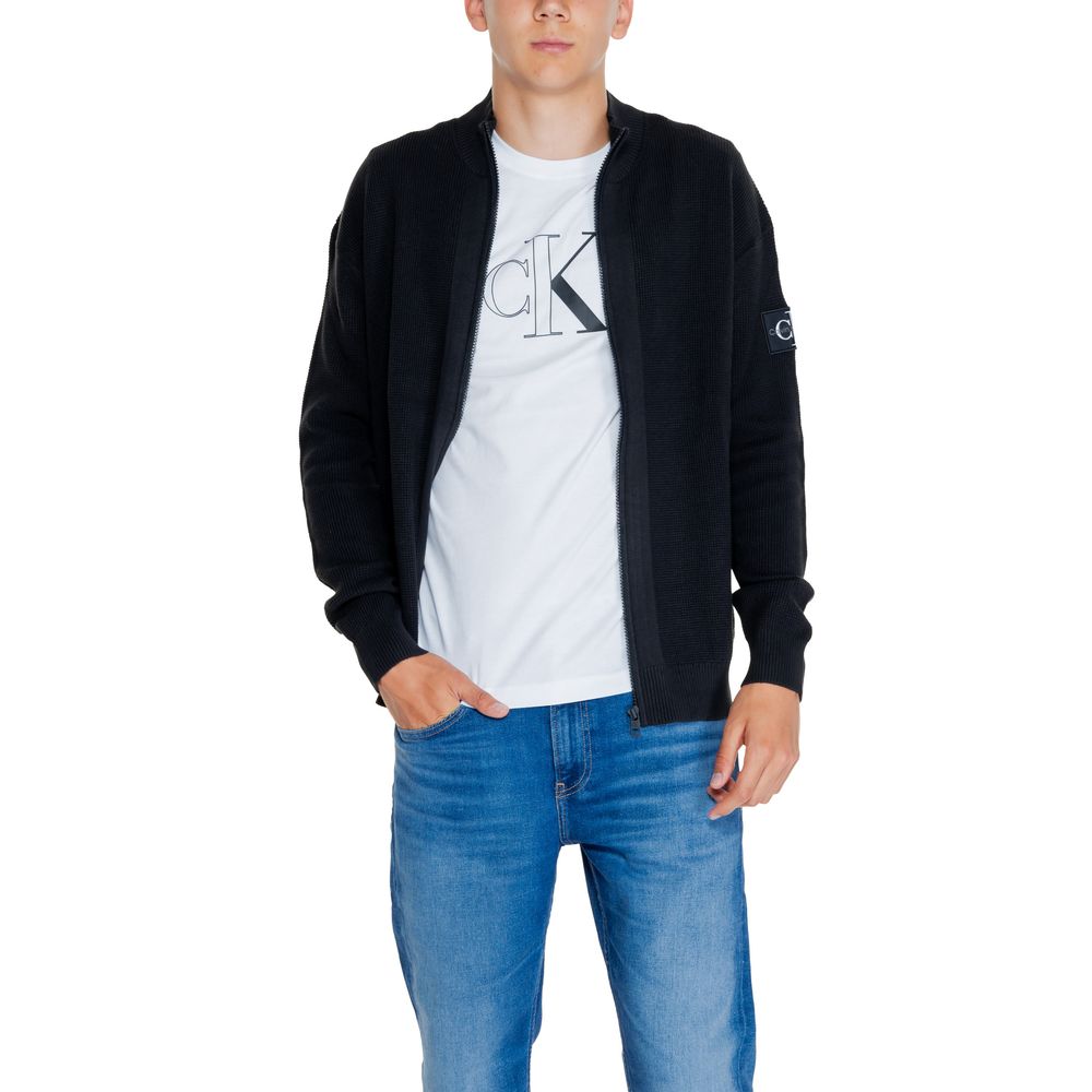 Schwarzer Cardigan aus recycelter Baumwolle