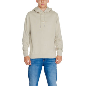Beigefarbener Kapuzenpullover aus recycelter Baumwolle