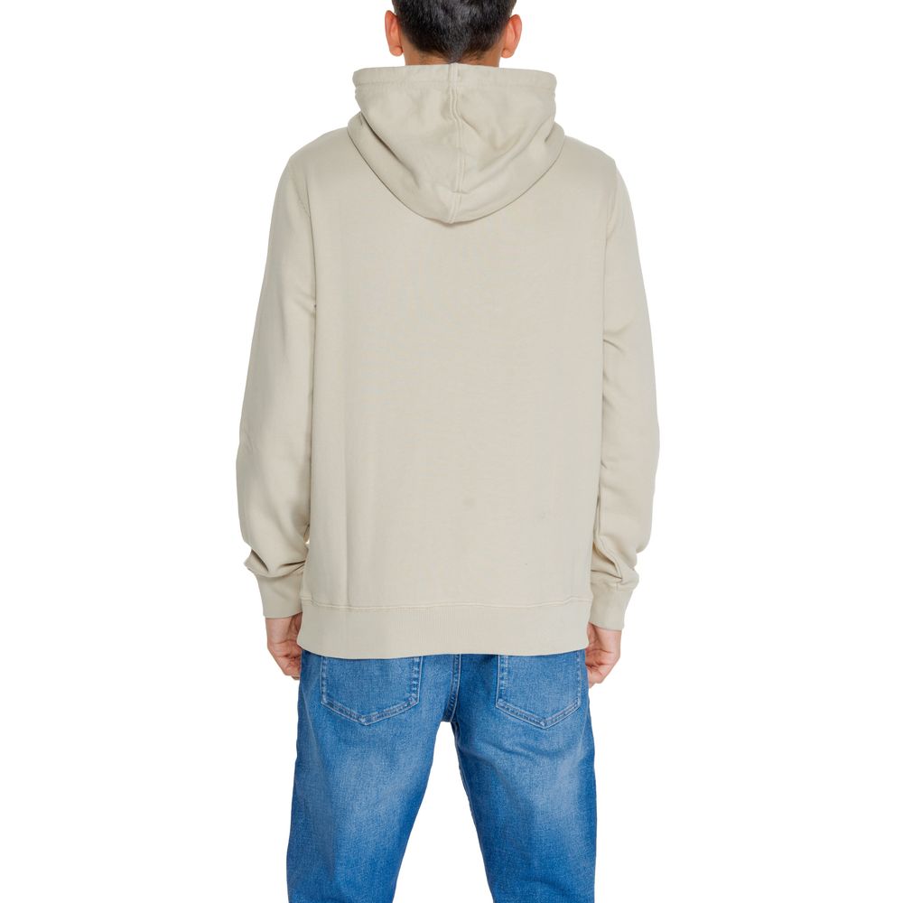 Beigefarbener Kapuzenpullover aus recycelter Baumwolle
