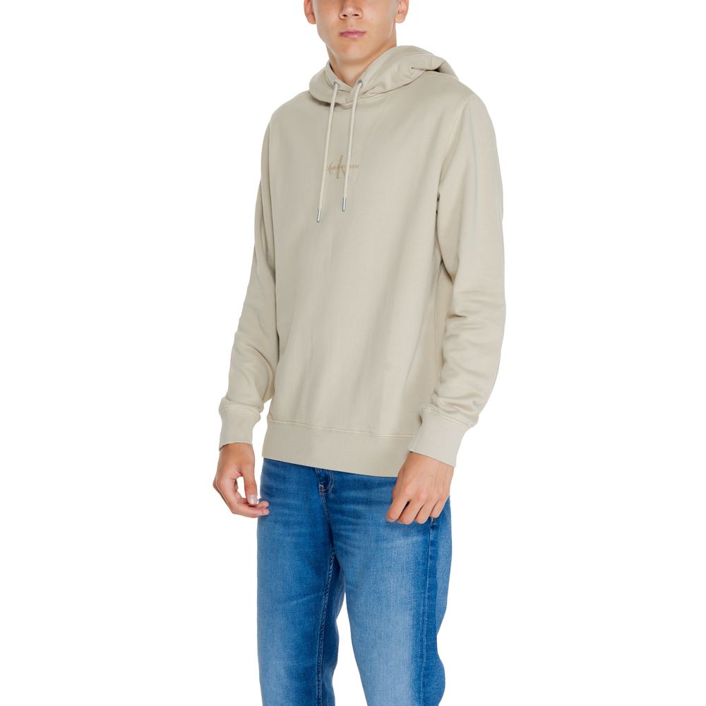 Beigefarbener Kapuzenpullover aus recycelter Baumwolle