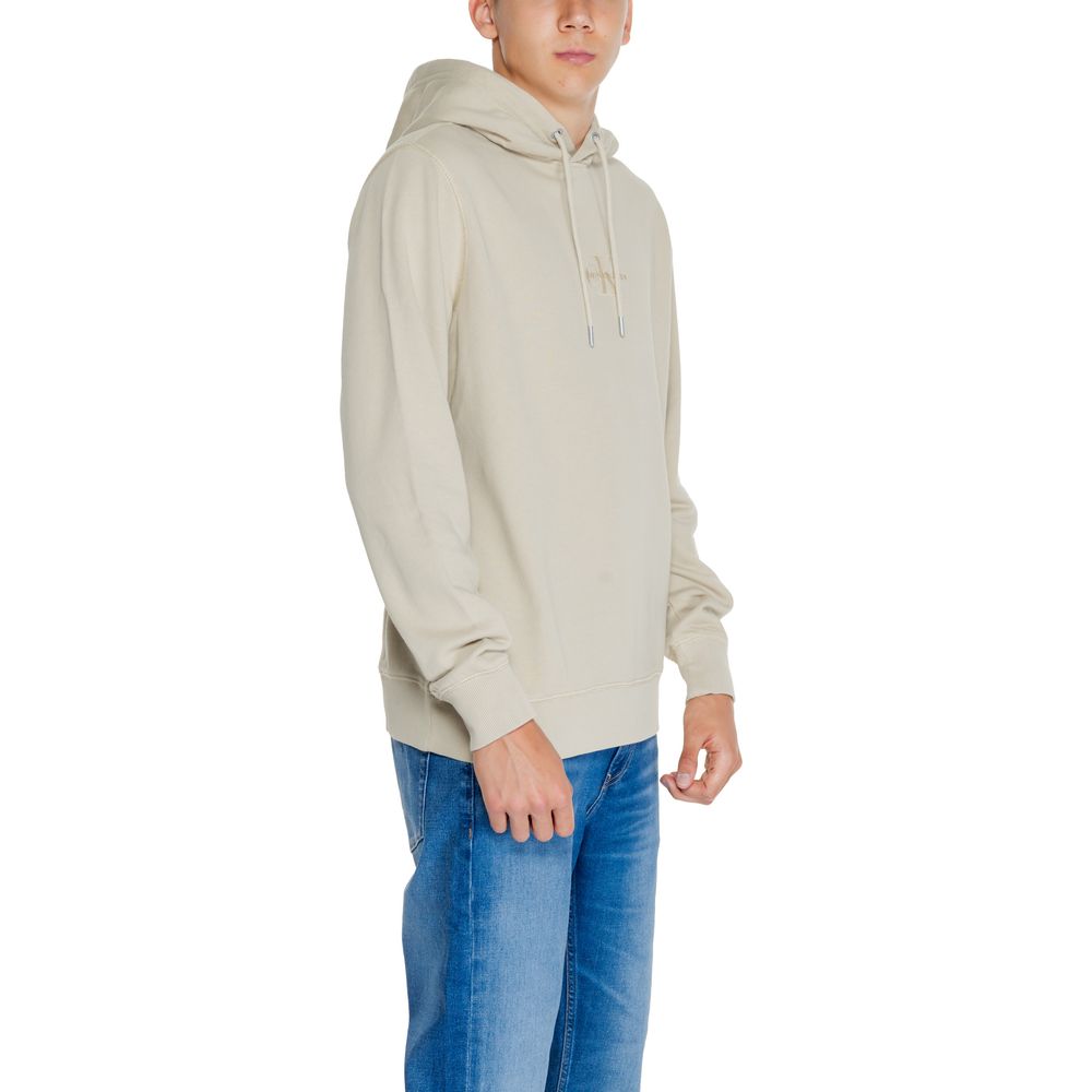 Beigefarbener Kapuzenpullover aus recycelter Baumwolle