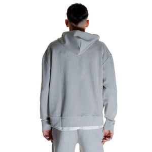 Grauer Kapuzenpullover aus Baumwolle