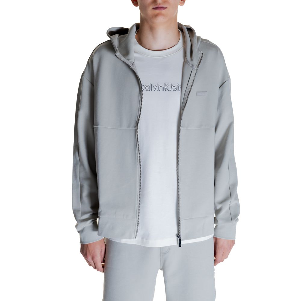 Grauer Kapuzenpullover aus Baumwolle