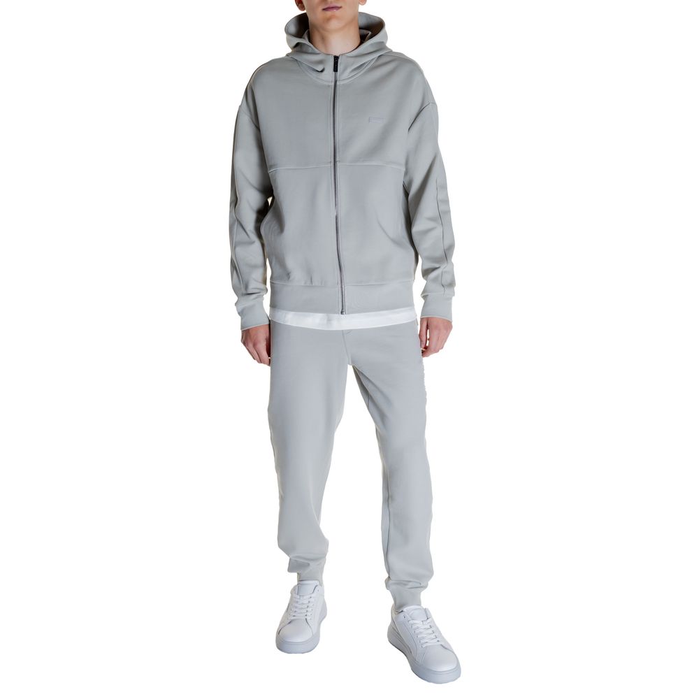 Grauer Kapuzenpullover aus Baumwolle