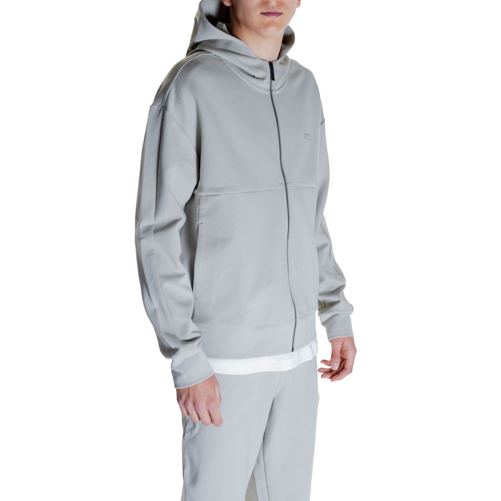 Grauer Kapuzenpullover aus Baumwolle