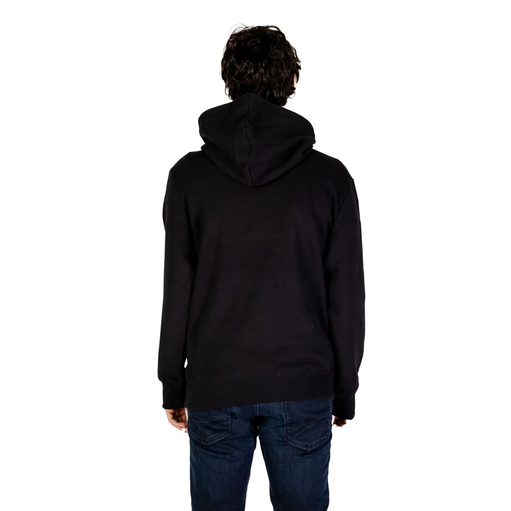 Schwarzer Kapuzenpullover aus Baumwolle