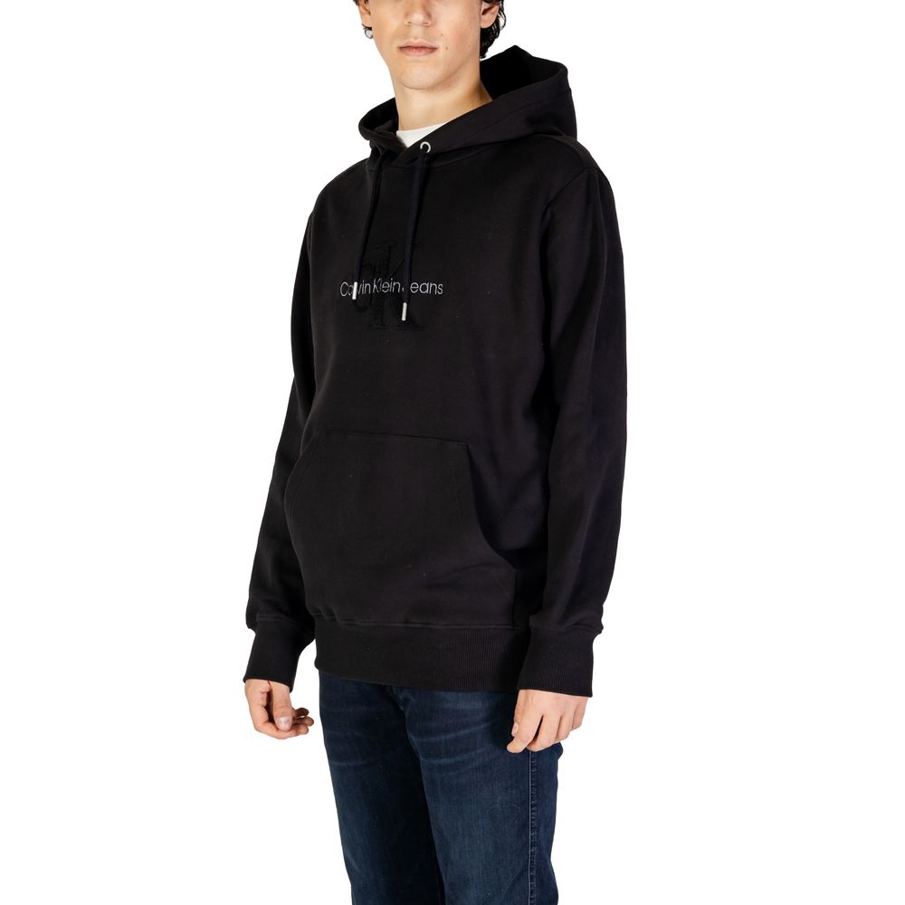 Schwarzer Kapuzenpullover aus Baumwolle