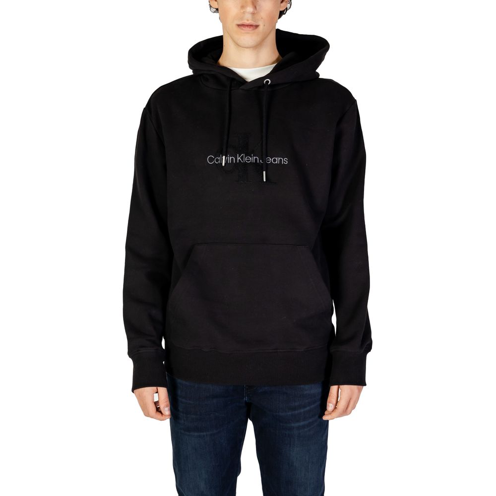 Schwarzer Kapuzenpullover aus Baumwolle
