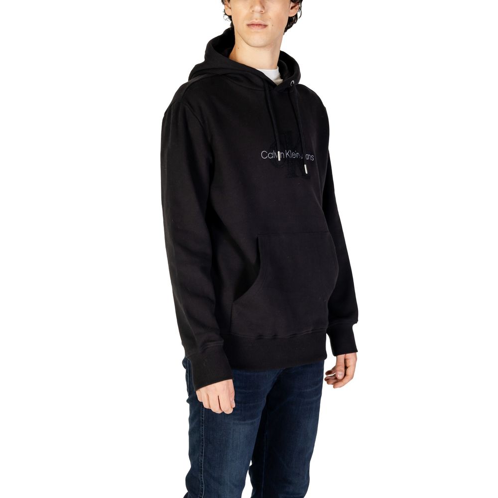Schwarzer Kapuzenpullover aus Baumwolle