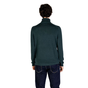 Grüner Rollkragenpullover aus Wolle