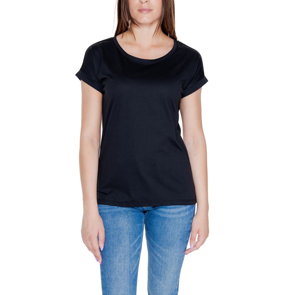 Schwarzes Baumwoll-T-Shirt