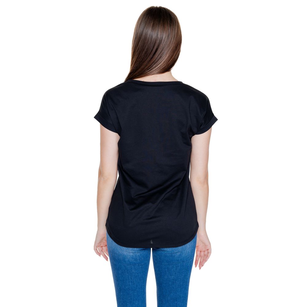 Schwarzes Baumwoll-T-Shirt