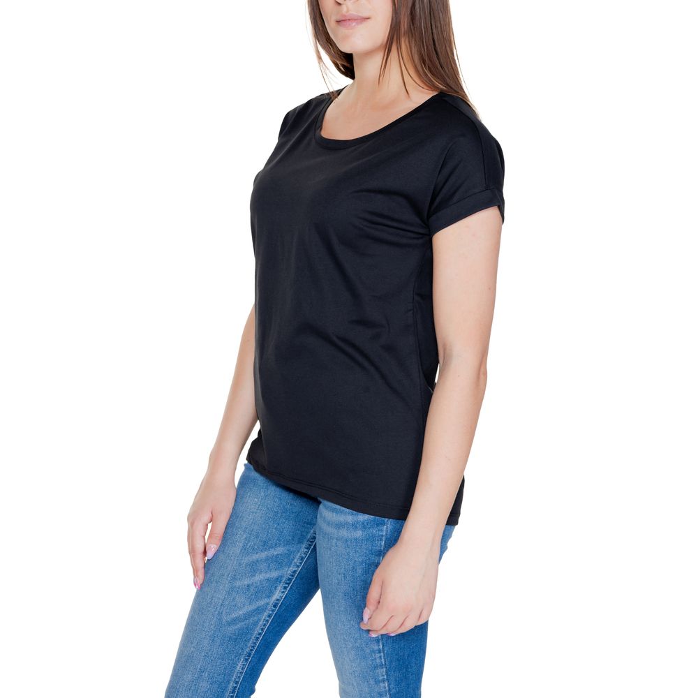 Schwarzes Baumwoll-T-Shirt