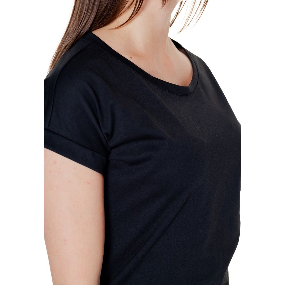 Schwarzes Baumwoll-T-Shirt