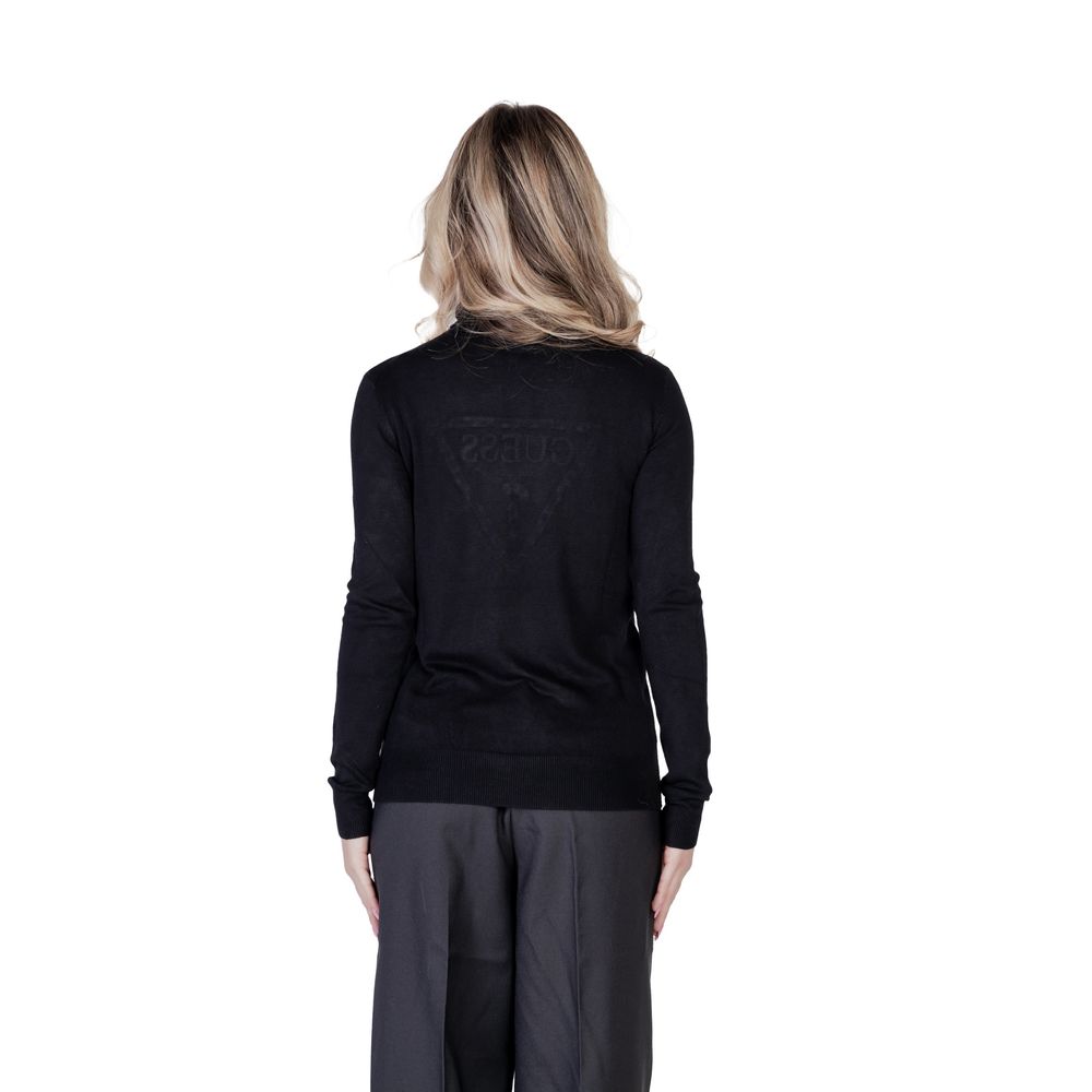 Schwarzer Rollkragenpullover aus Viskose