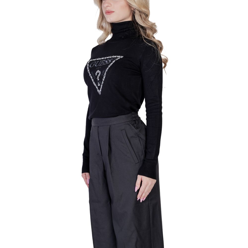 Schwarzer Rollkragenpullover aus Viskose