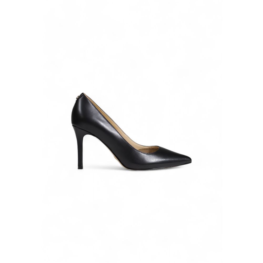 Schwarzer Leder-High-Heel