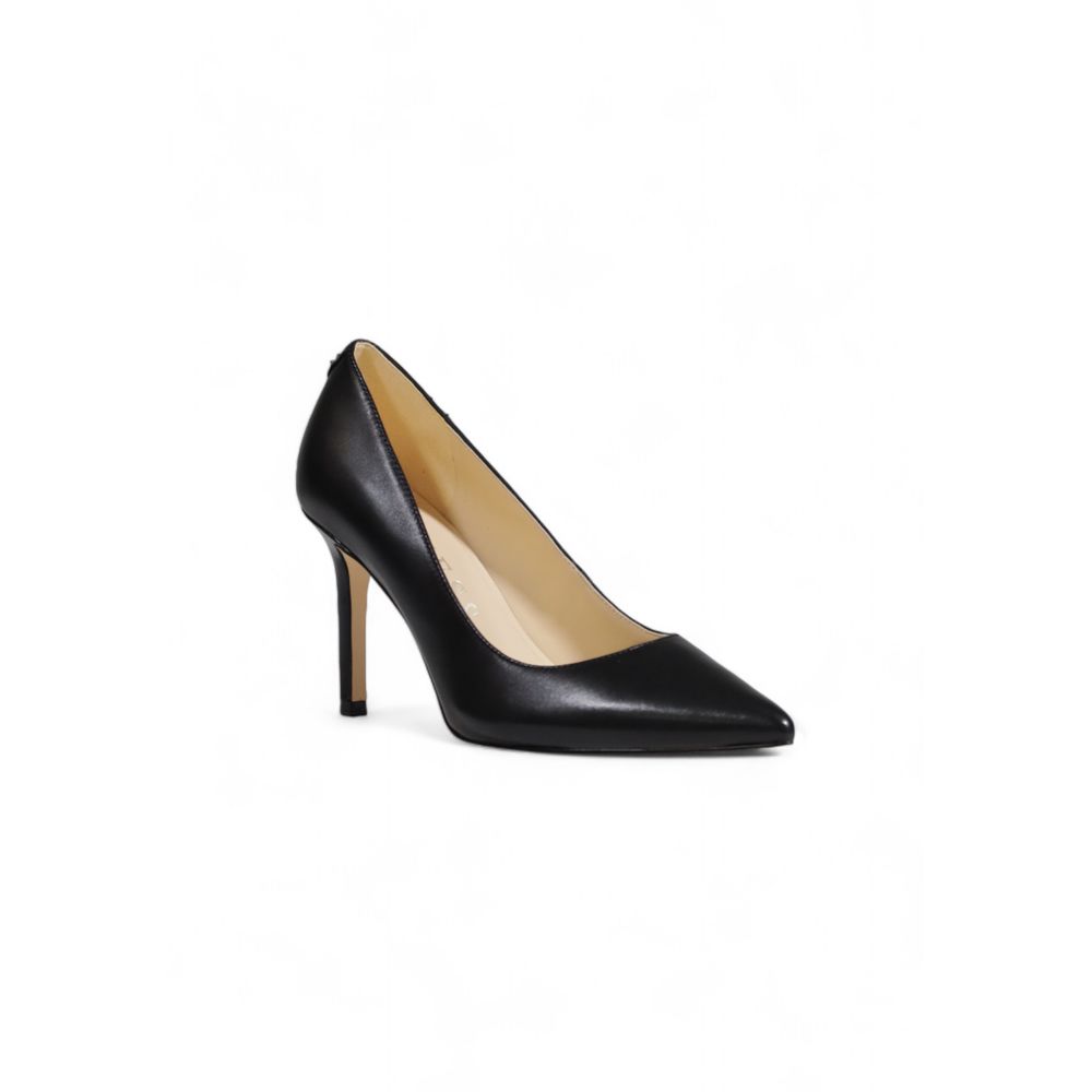 Schwarzer Leder-High-Heel