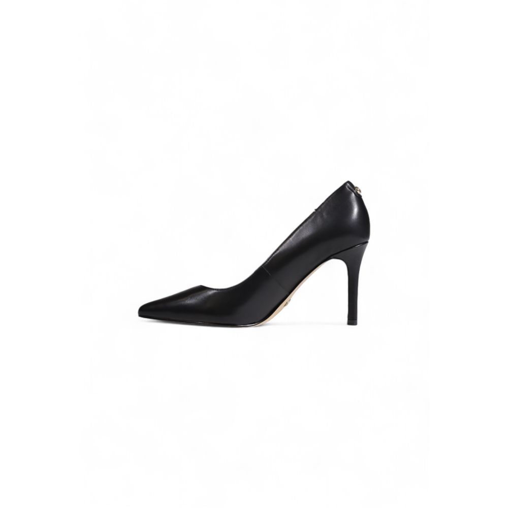 Schwarzer Leder-High-Heel