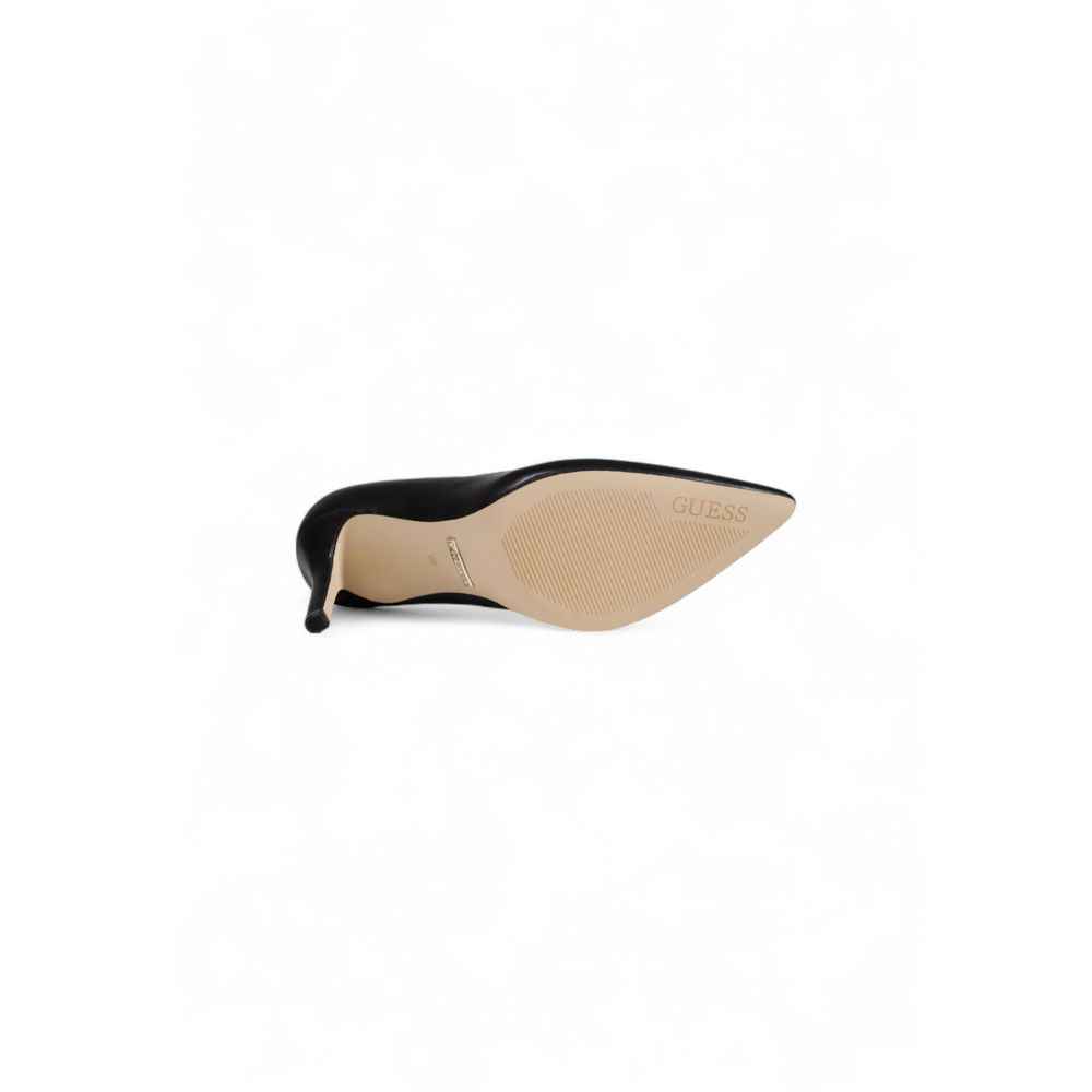 Schwarzer Leder-High-Heel