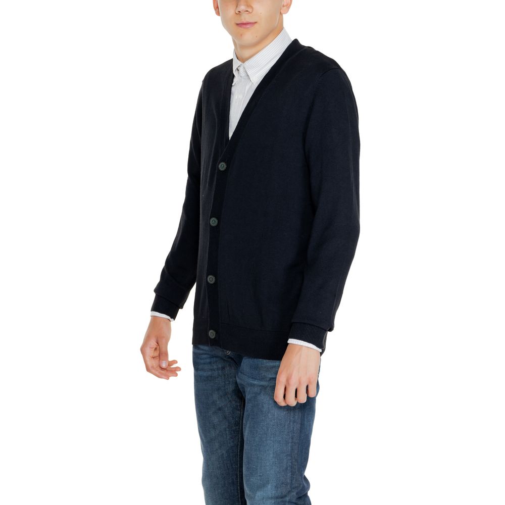 Schwarzer Baumwoll-Cardigan