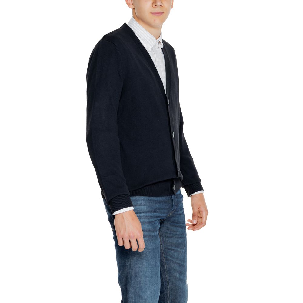 Schwarzer Baumwoll-Cardigan
