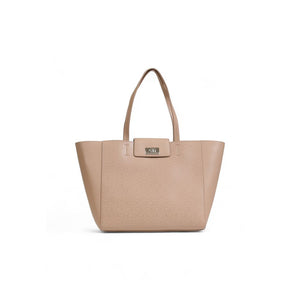 Beige Handtasche aus recyceltem Polyester