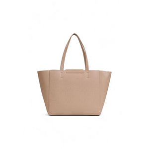 Beige Handtasche aus recyceltem Polyester