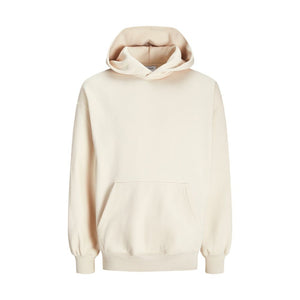 Beigefarbener Kapuzenpullover aus Baumwolle