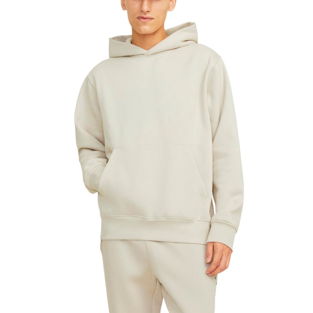 Beigefarbener Kapuzenpullover aus Baumwolle