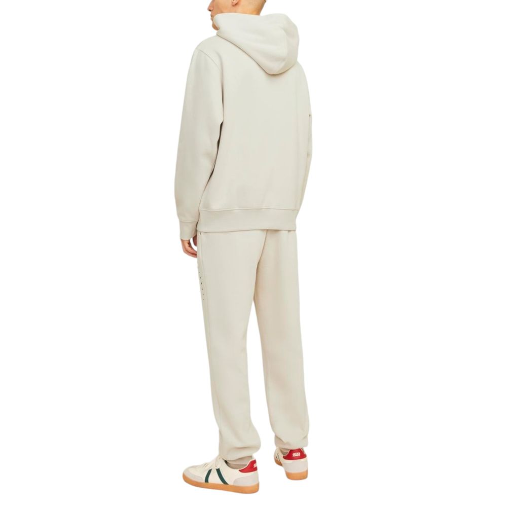 Beigefarbener Kapuzenpullover aus Baumwolle