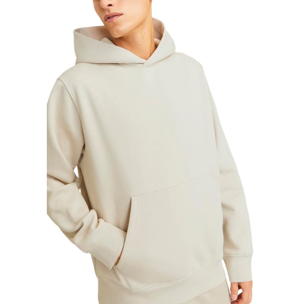 Beigefarbener Kapuzenpullover aus Baumwolle