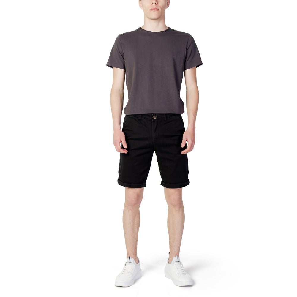 Schwarze Baumwollshorts