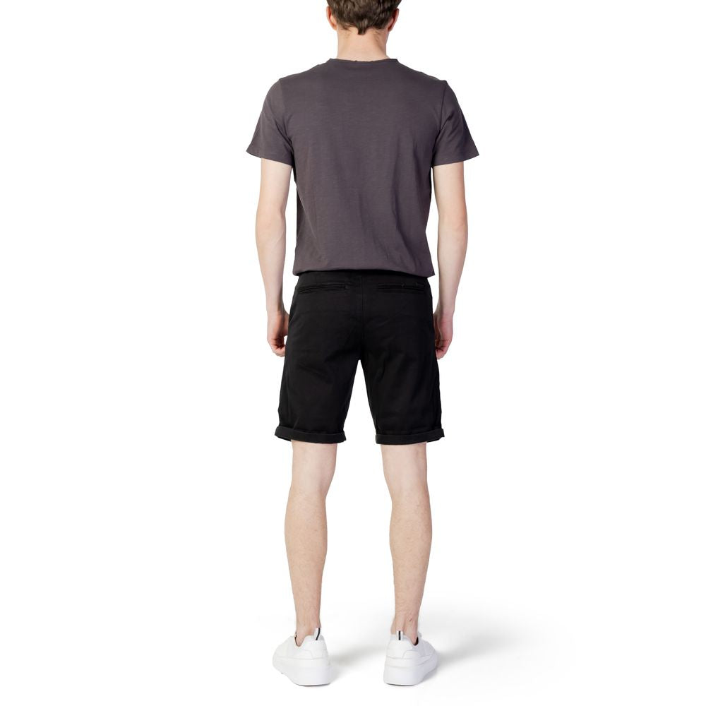 Schwarze Baumwollshorts