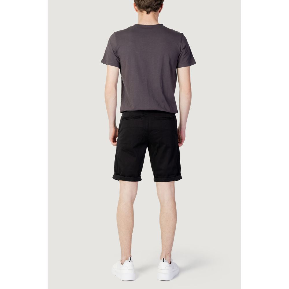Schwarze Baumwollshorts