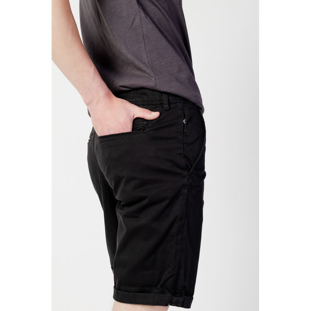 Schwarze Baumwollshorts