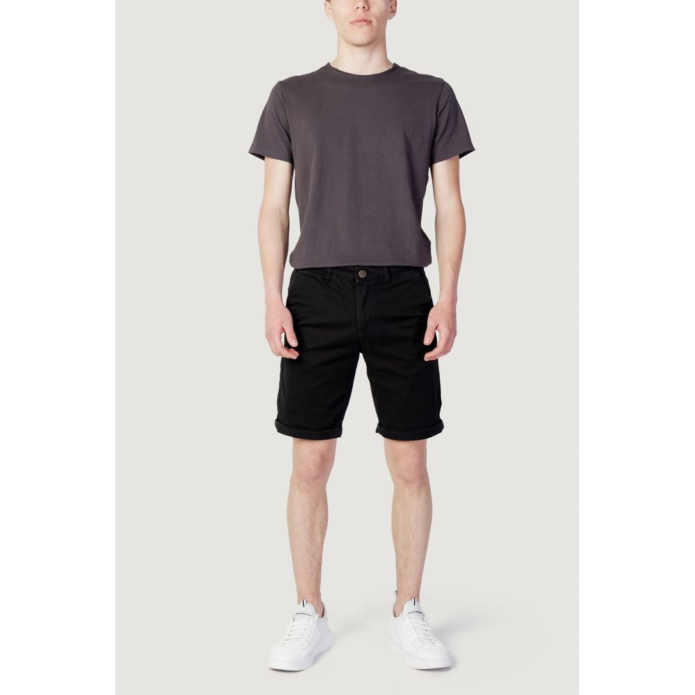 Schwarze Baumwollshorts