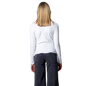 Weißer Polyester-Rollkragenpullover