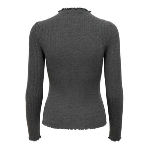 Grauer Polyester-Rollkragenpullover